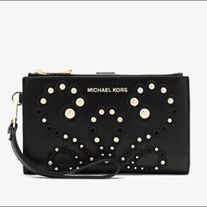 Michael Kors Adele Embellished Smartphone Wallet